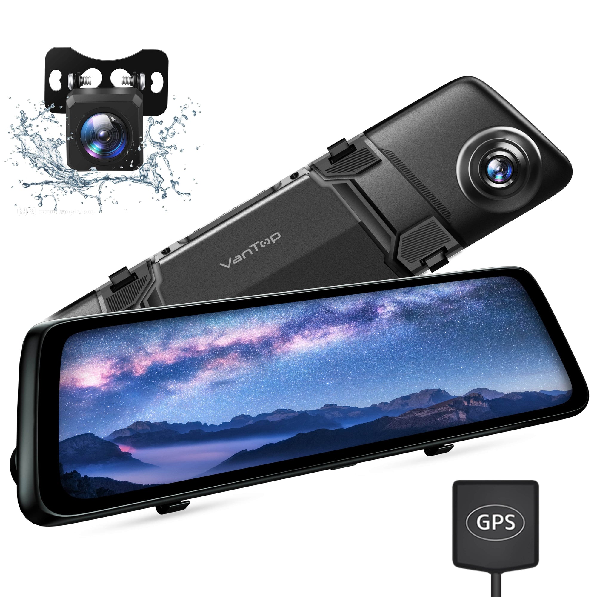 Best Buy: Vantop HF612 12 2.5K Front and Rear Mirror Dash Cam with  Built-in GPS and Voice Control HF612